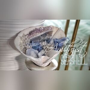 Amethyst, Quartz, Selenite & Blue Lace Agate Seashell